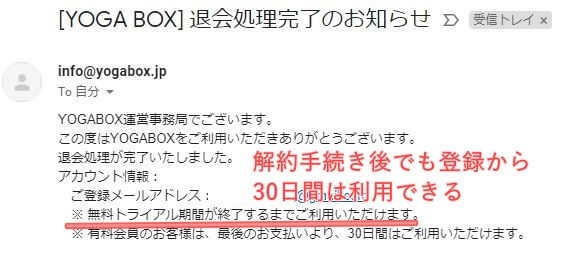 YOGA BOX退会後も利用できる